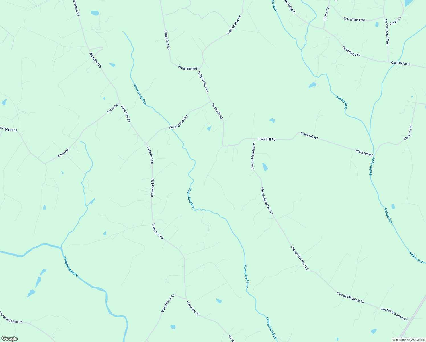 map of restaurants, bars, coffee shops, grocery stores, and more near 14518 Black Hill Road in Rixeyville