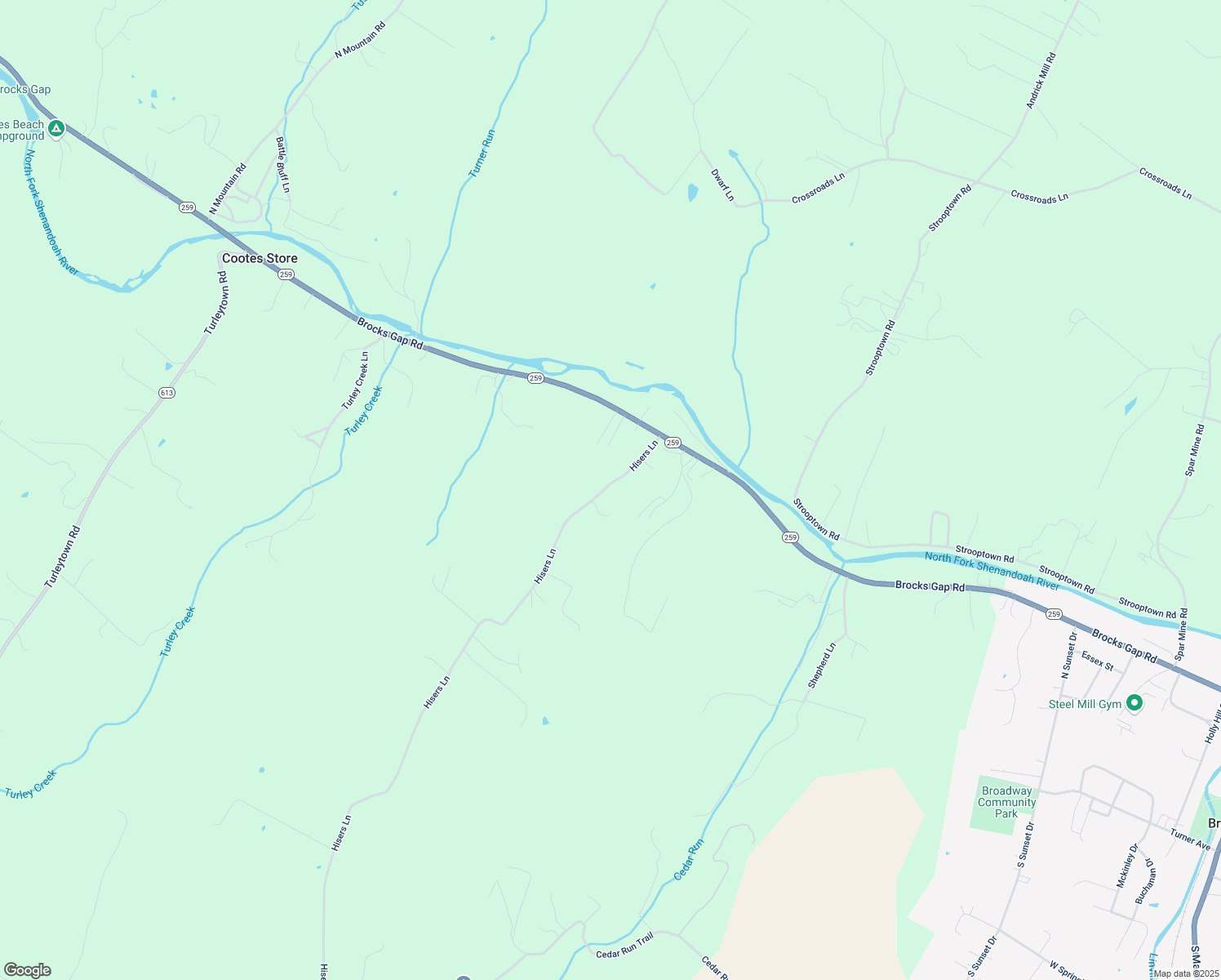 map of restaurants, bars, coffee shops, grocery stores, and more near 13336 Hisers Lane in Broadway