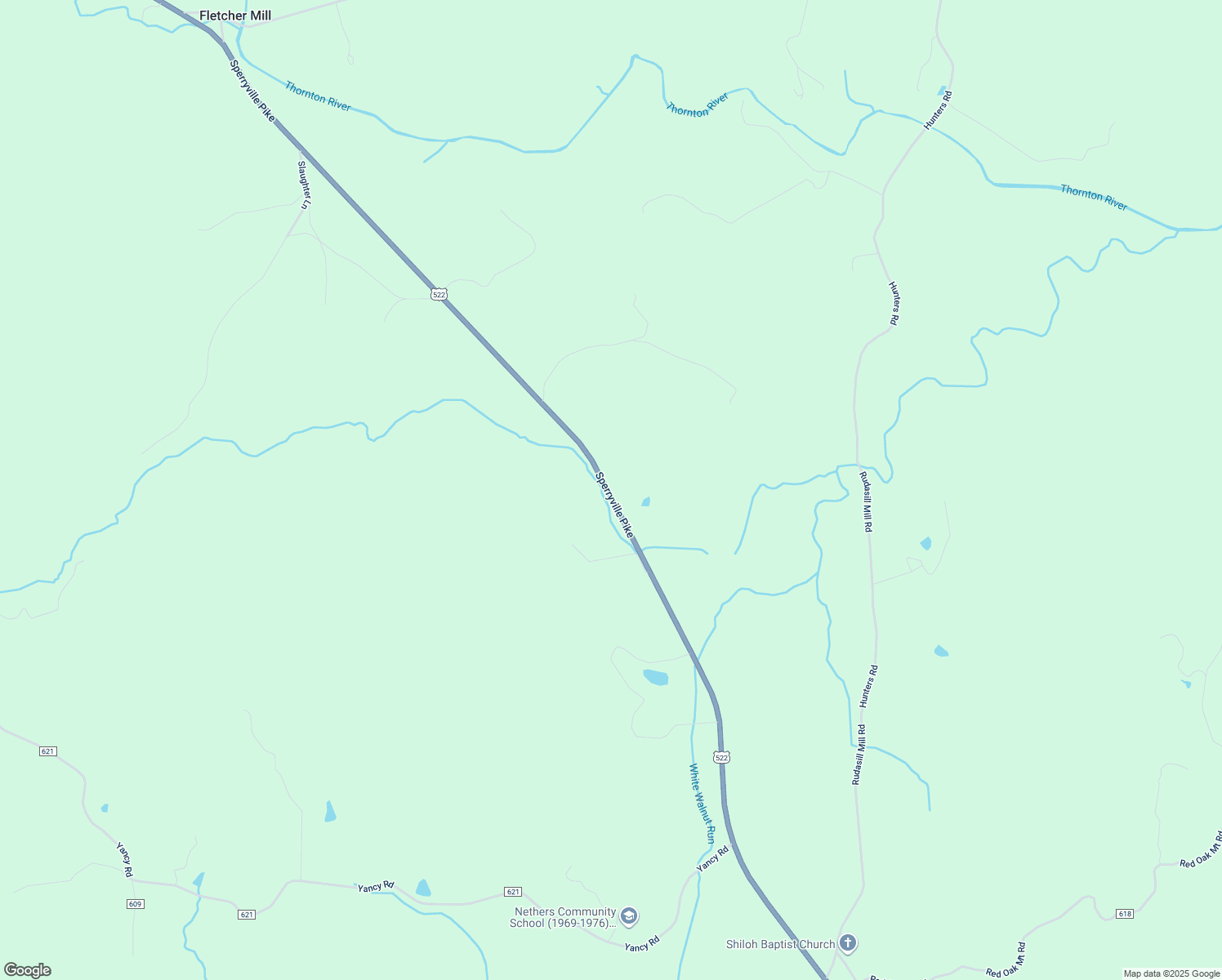 map of restaurants, bars, coffee shops, grocery stores, and more near Sperryville Pike in Woodville