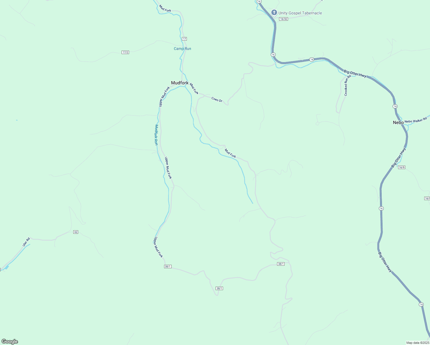 map of restaurants, bars, coffee shops, grocery stores, and more near Mud Fork in Chloe