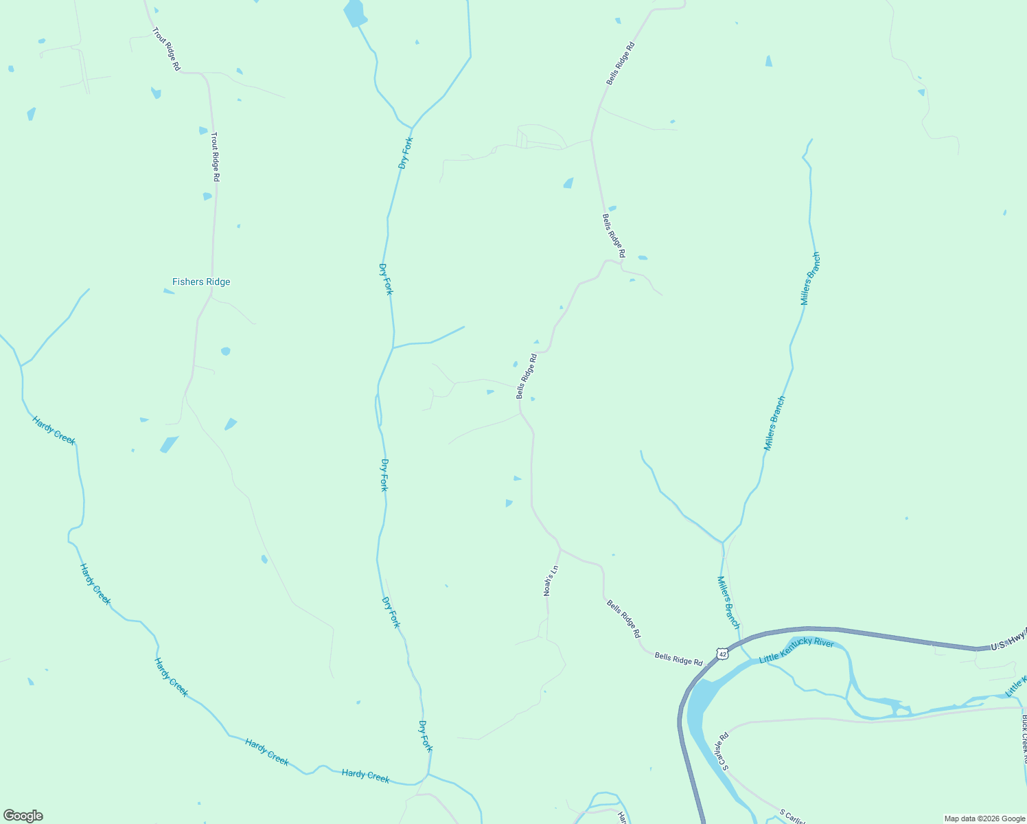 map of restaurants, bars, coffee shops, grocery stores, and more near Bells Ridge Road in Bedford
