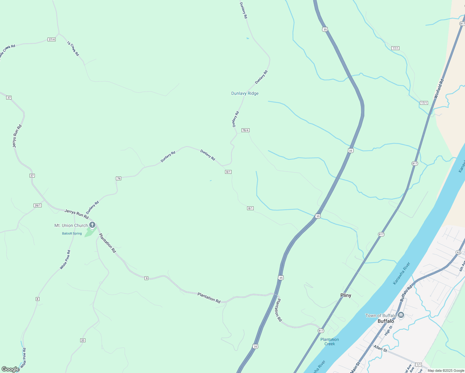 map of restaurants, bars, coffee shops, grocery stores, and more near 195 Dunlavy Road in Fraziers Bottom