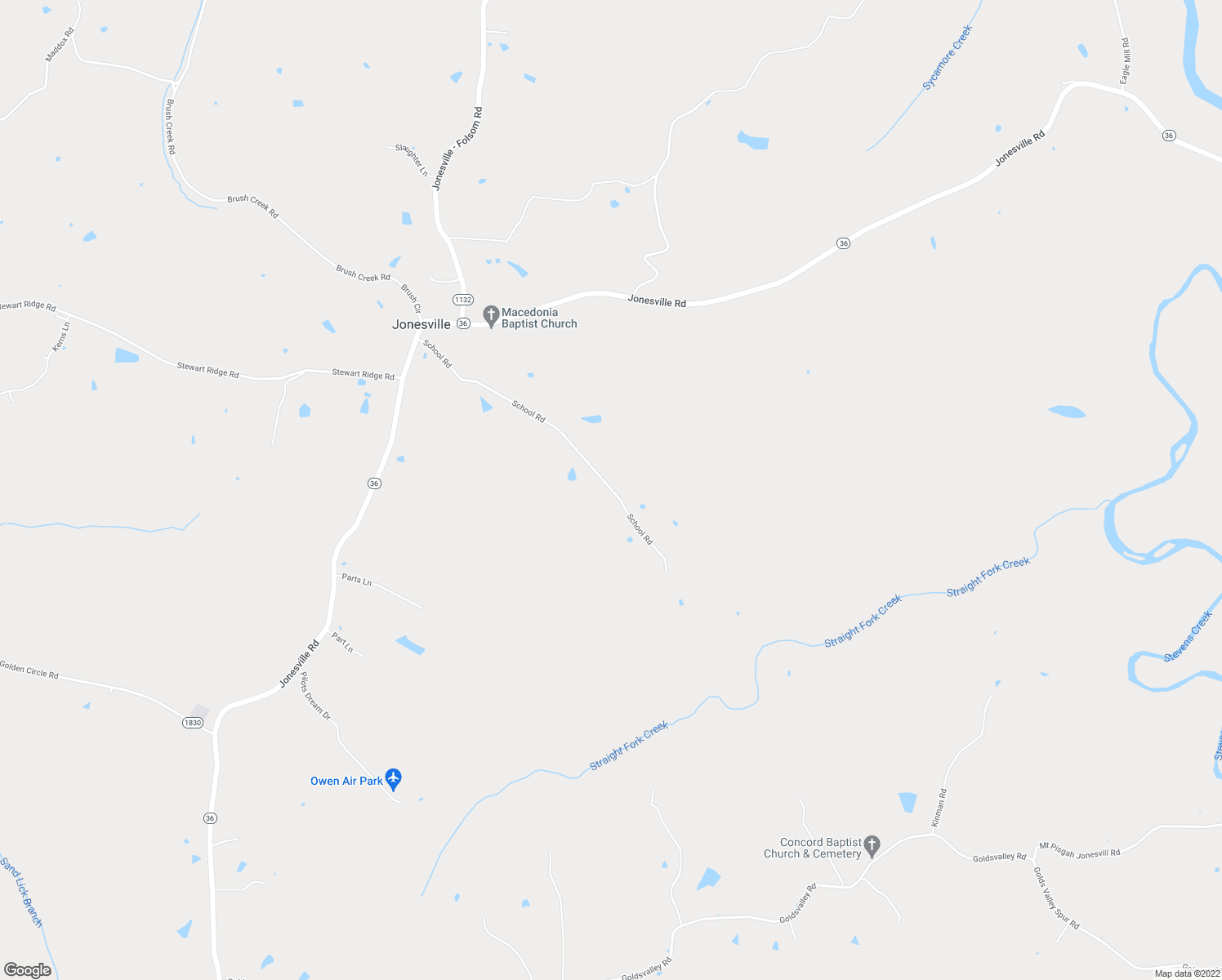 map of restaurants, bars, coffee shops, grocery stores, and more near 230 School Road in Jonesville
