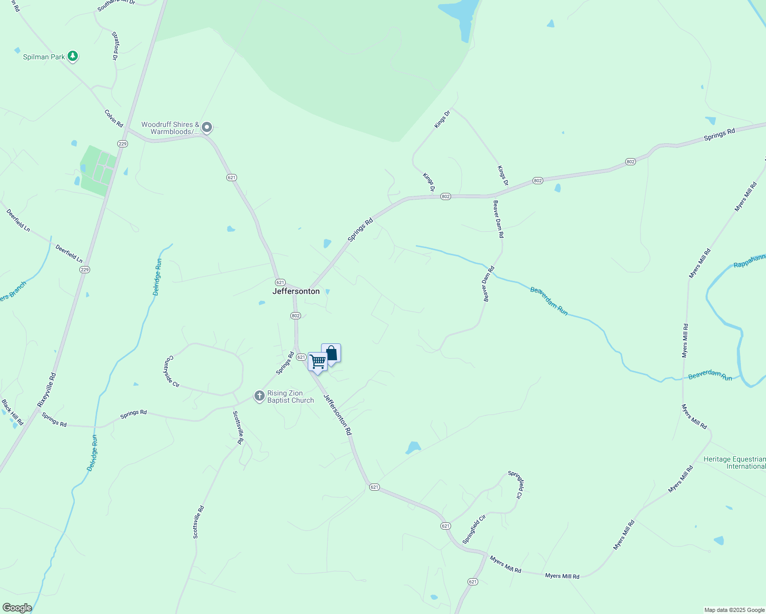 map of restaurants, bars, coffee shops, grocery stores, and more near Welton Pond Court in Culpeper County
