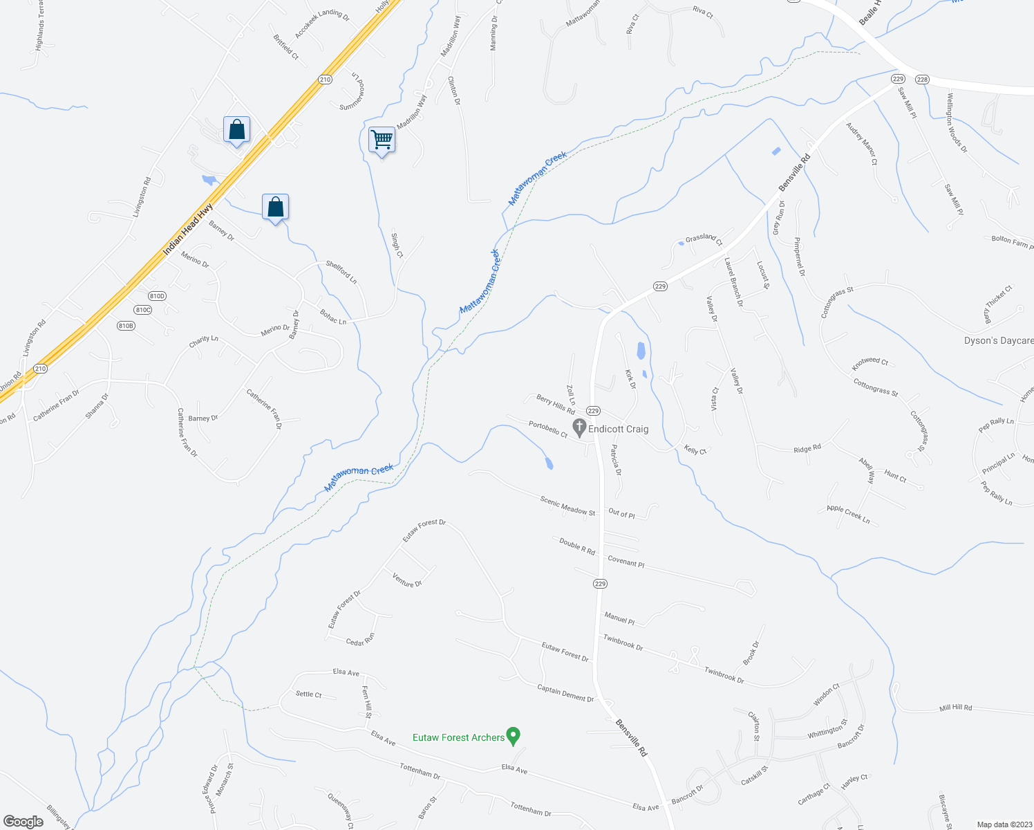map of restaurants, bars, coffee shops, grocery stores, and more near 2824 Portobello Court in Waldorf