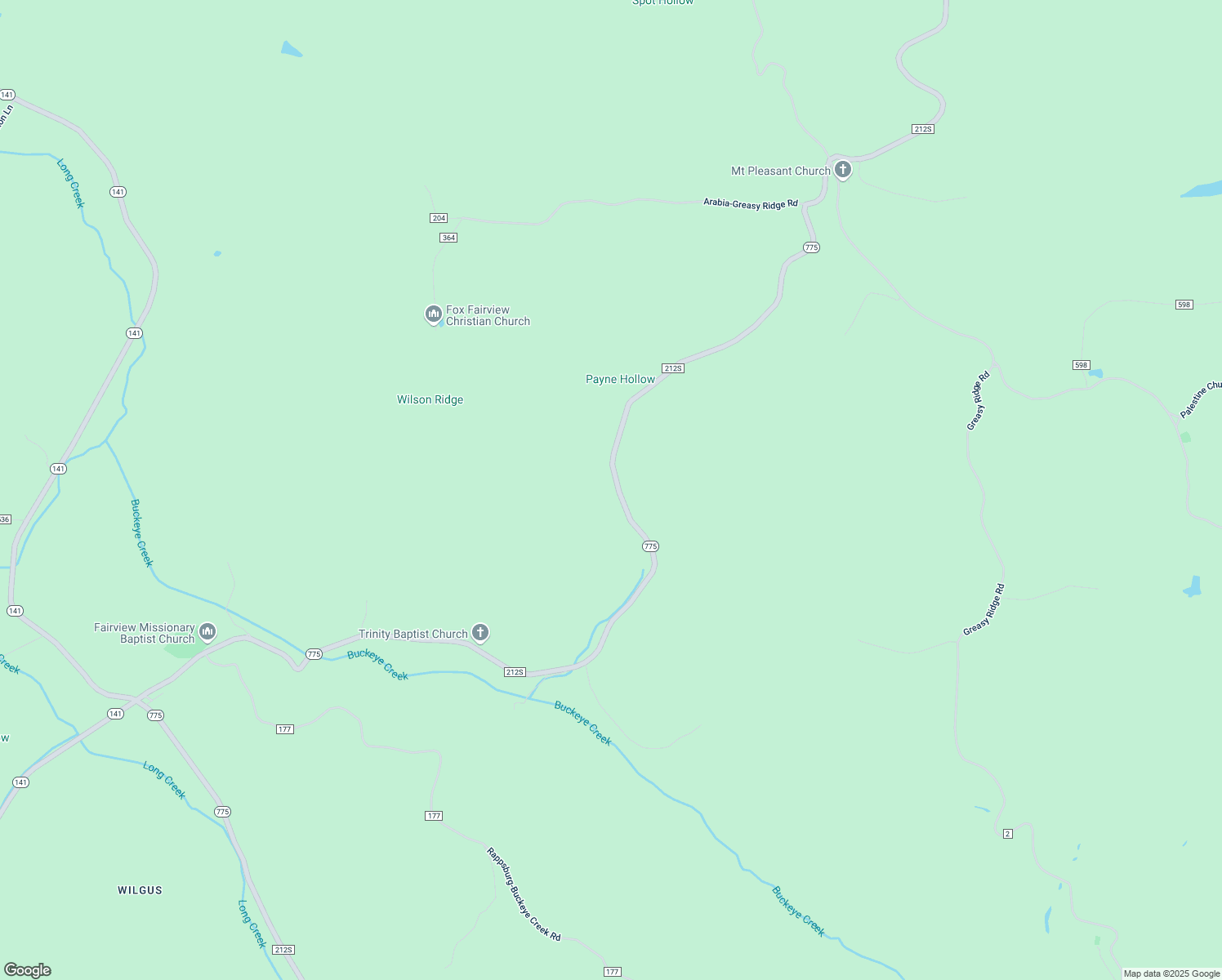 map of restaurants, bars, coffee shops, grocery stores, and more near 18193 Ohio 775 in Willow Wood