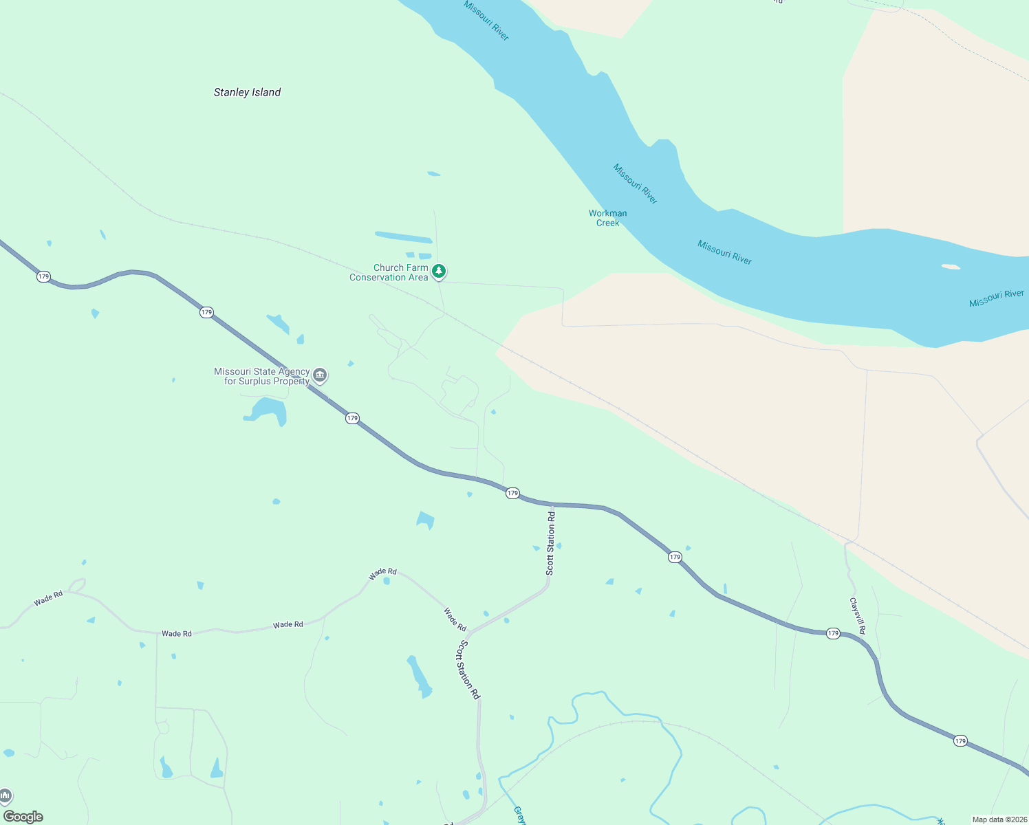 map of restaurants, bars, coffee shops, grocery stores, and more near 2544 Missouri 179 in Jefferson City
