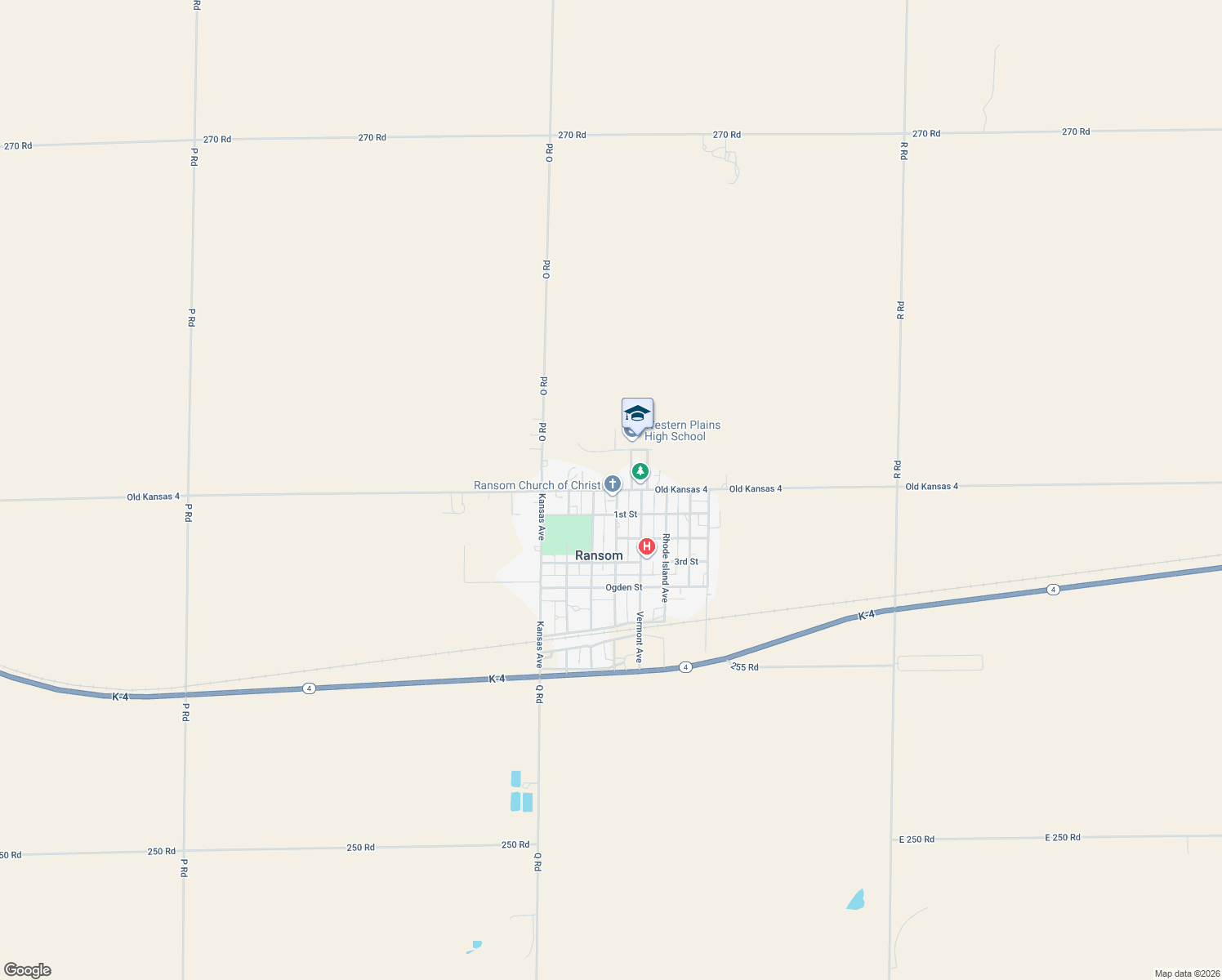 map of restaurants, bars, coffee shops, grocery stores, and more near Old Kansas 4 in Ransom