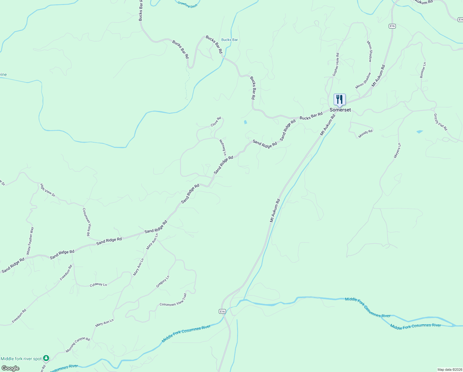 map of restaurants, bars, coffee shops, grocery stores, and more near 5198 Pistachio Lane in Placerville