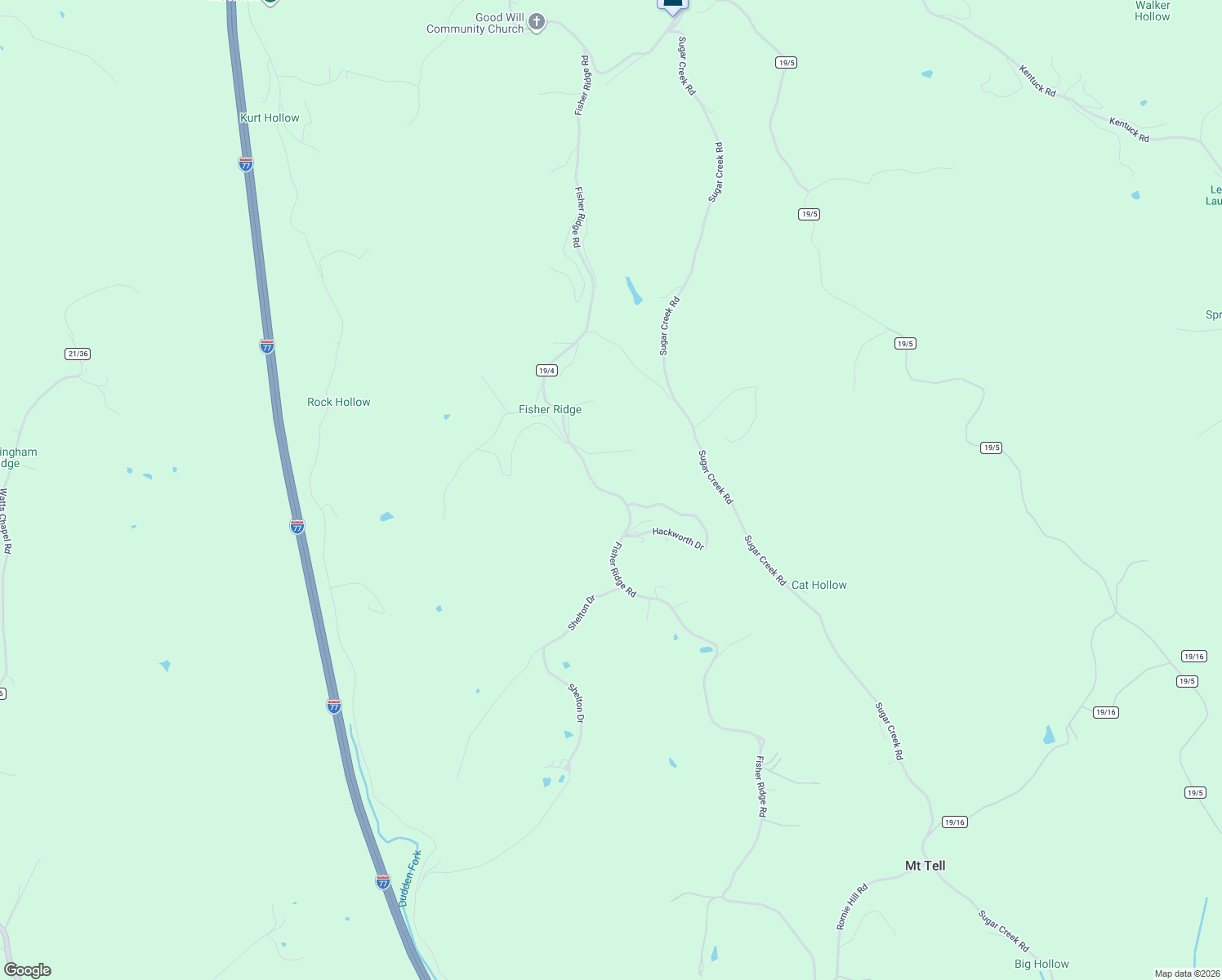 map of restaurants, bars, coffee shops, grocery stores, and more near 1439 Fisher Ridge Road in Kenna