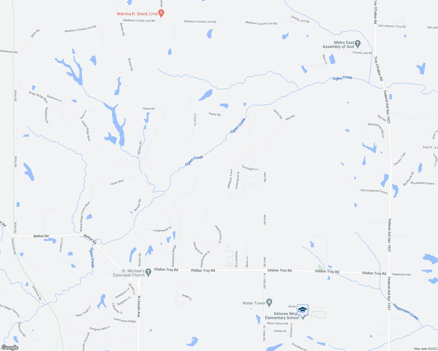 map of restaurants, bars, coffee shops, grocery stores, and more near 1233 Natalyns Trace in Lebanon