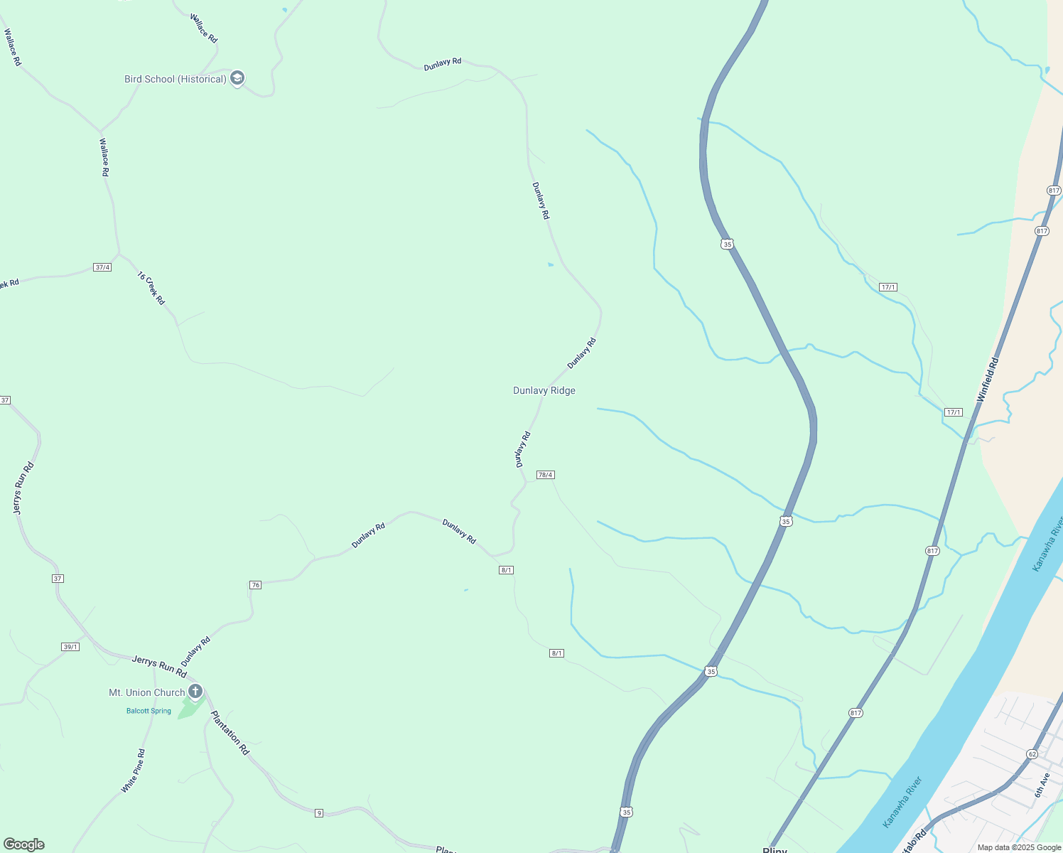 map of restaurants, bars, coffee shops, grocery stores, and more near 195 Dunlavy Road in Fraziers Bottom
