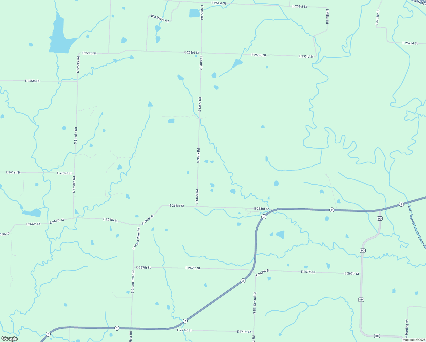 map of restaurants, bars, coffee shops, grocery stores, and more near 26017 S Stark Rd in Peculiar