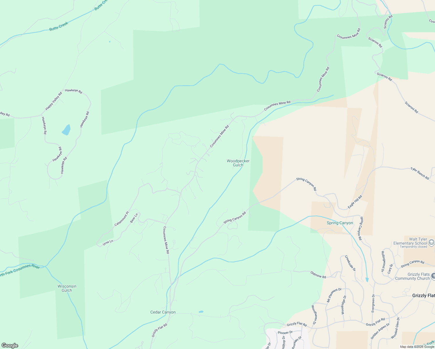 map of restaurants, bars, coffee shops, grocery stores, and more near 5287 Cosumnes Mine Road in Somerset