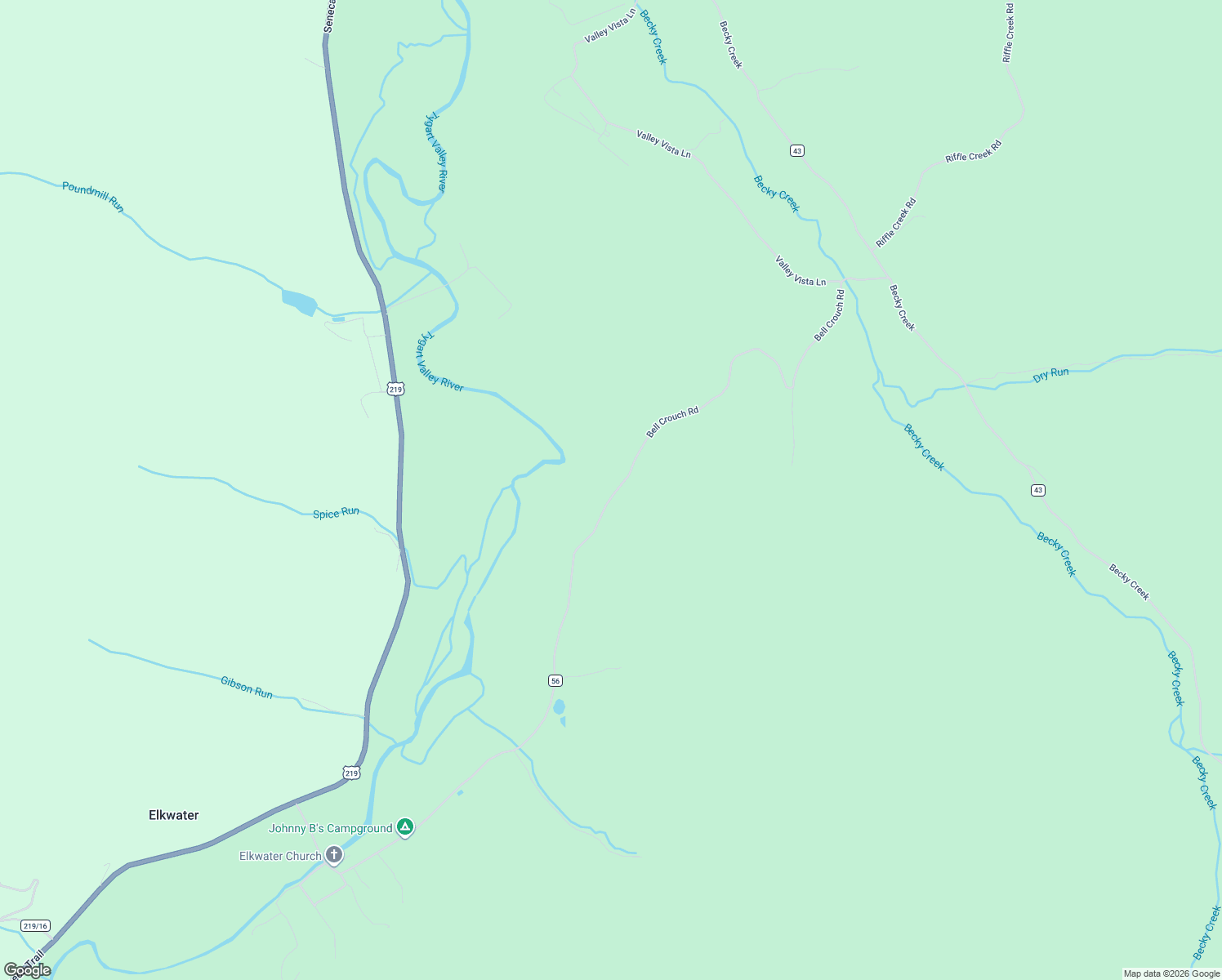 map of restaurants, bars, coffee shops, grocery stores, and more near Bell Crouch Road in Valley Head