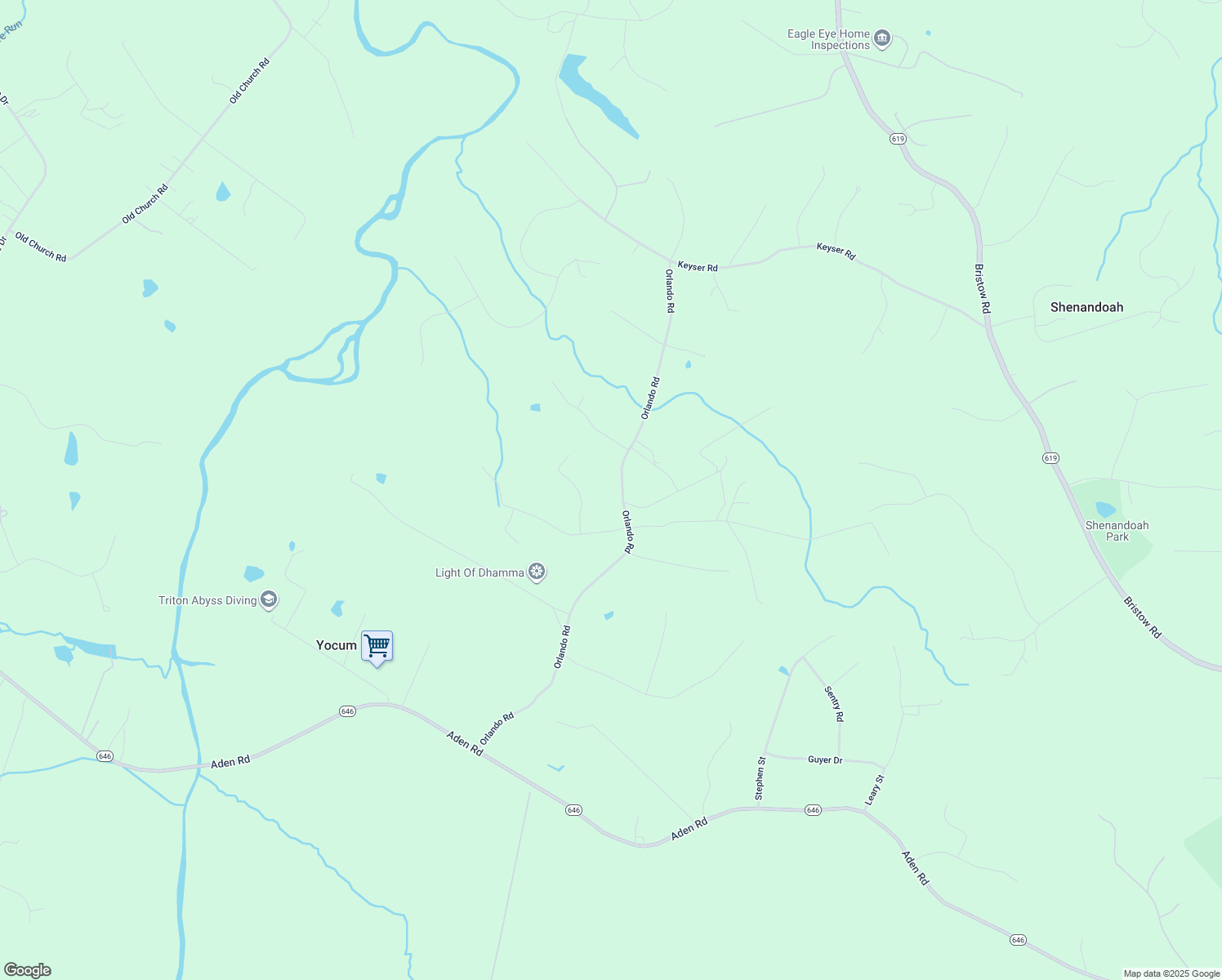 map of restaurants, bars, coffee shops, grocery stores, and more near 13722 Orlando Road in Nokesville