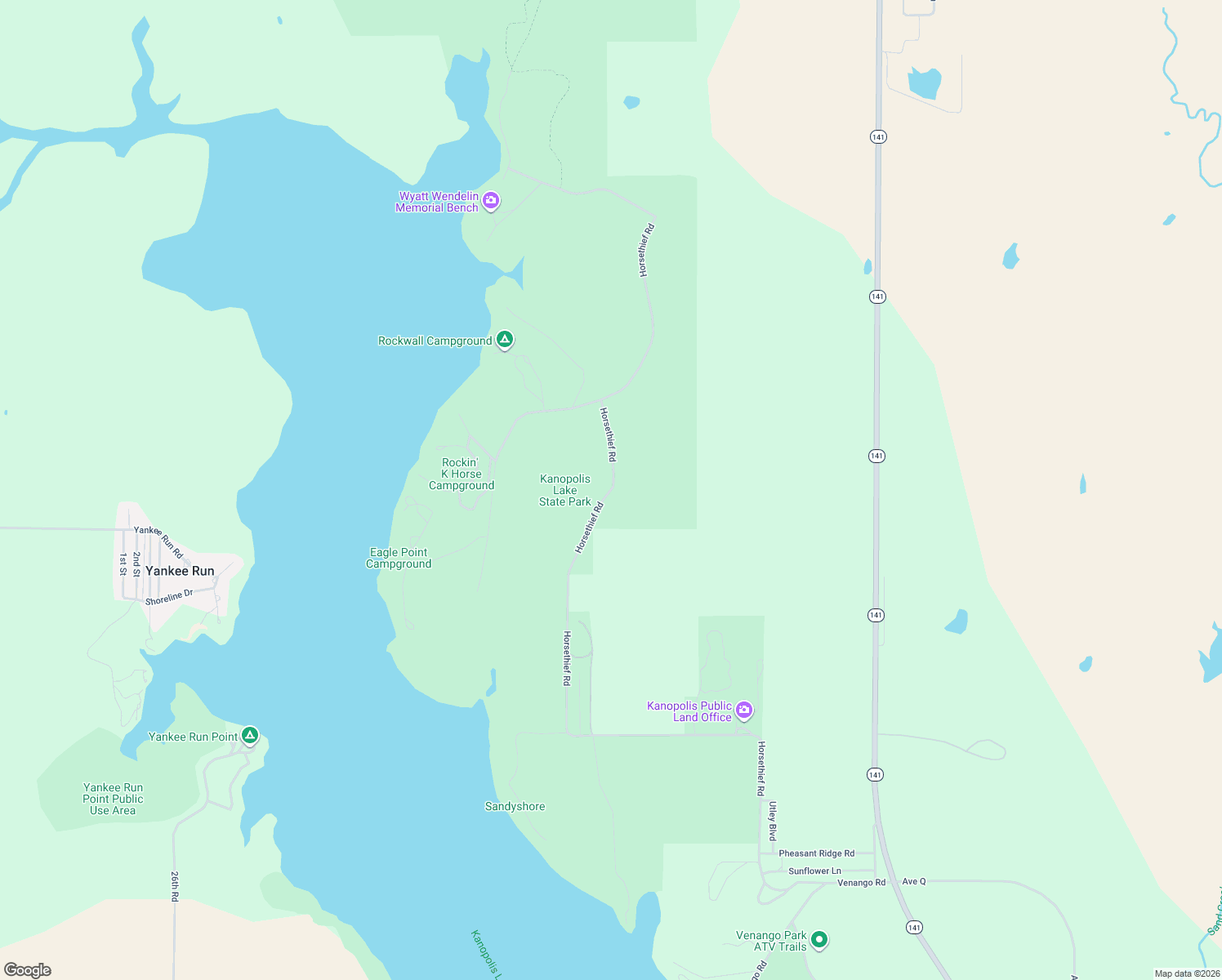 map of restaurants, bars, coffee shops, grocery stores, and more near Horsethief Rd in Marquette