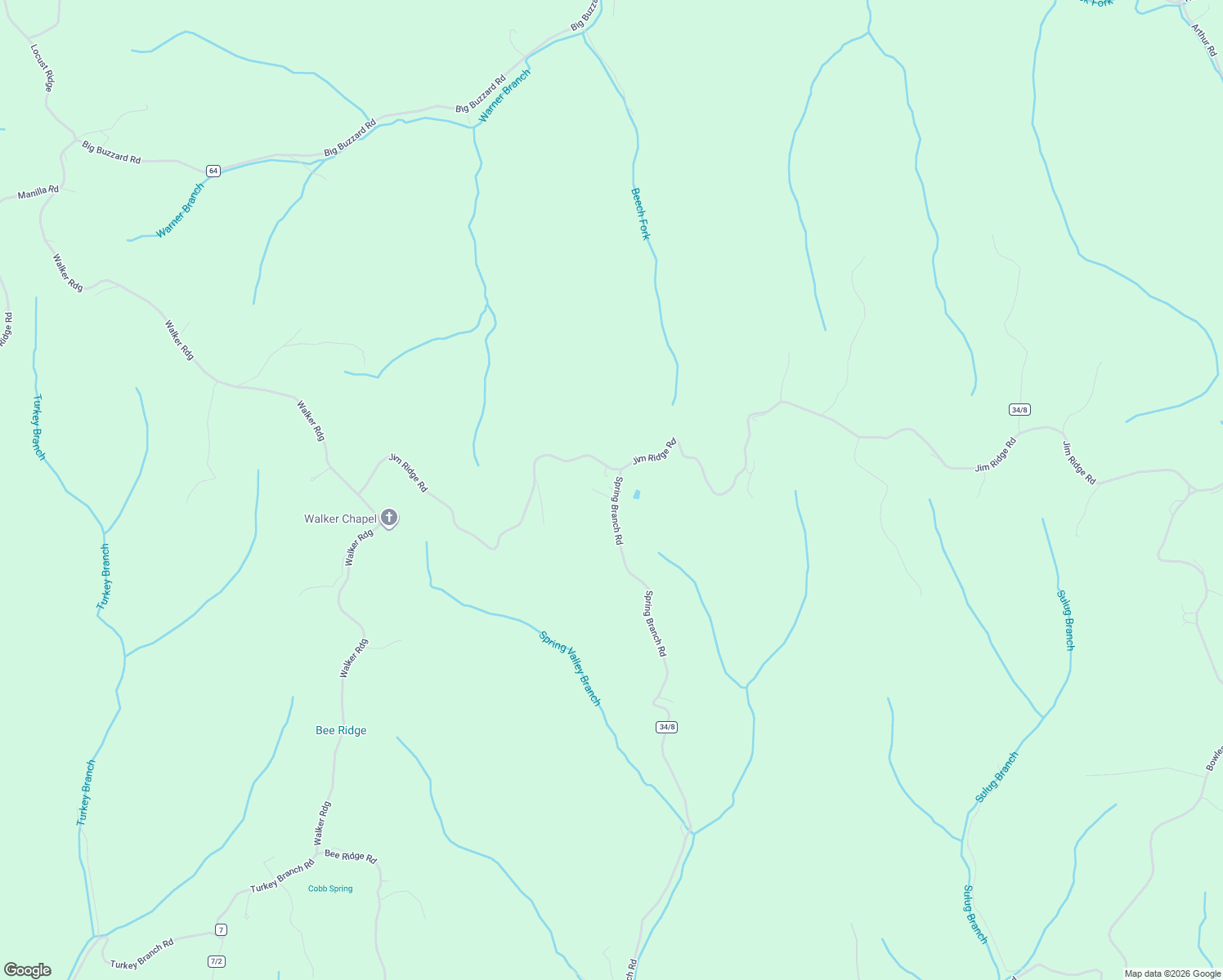 map of restaurants, bars, coffee shops, grocery stores, and more near 3527 Spring Branch Road in Leon