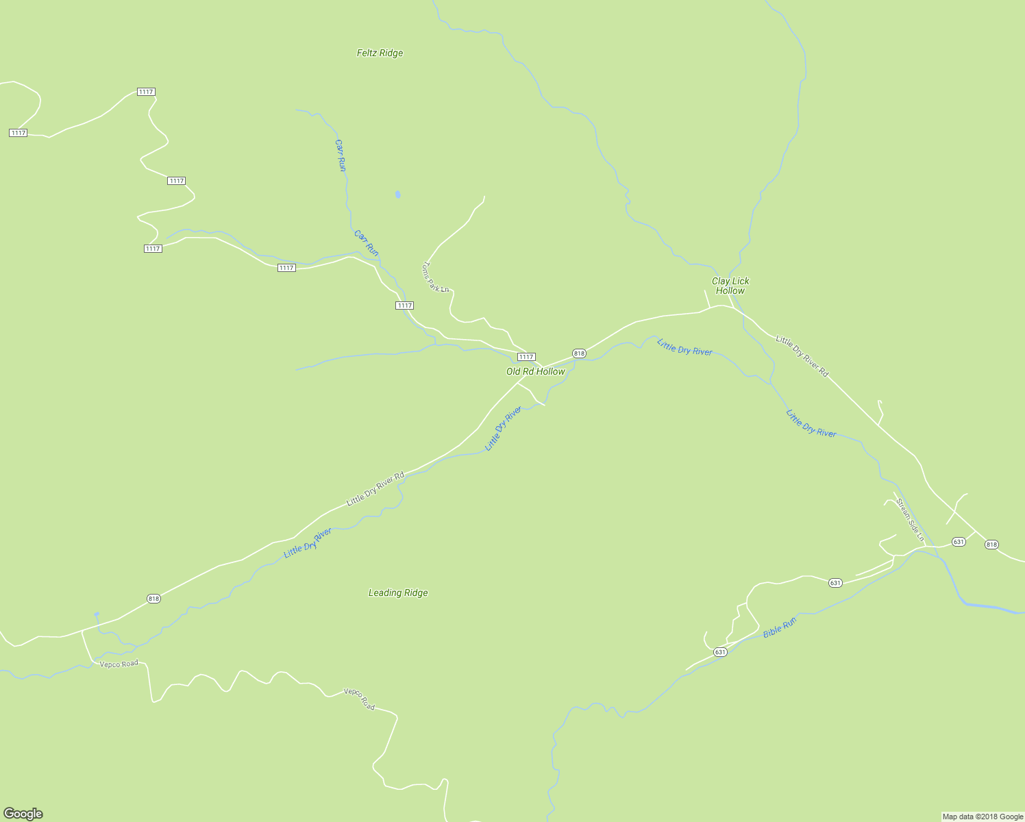 map of restaurants, bars, coffee shops, grocery stores, and more near 19217 Little Dry River Road in Fulks Run