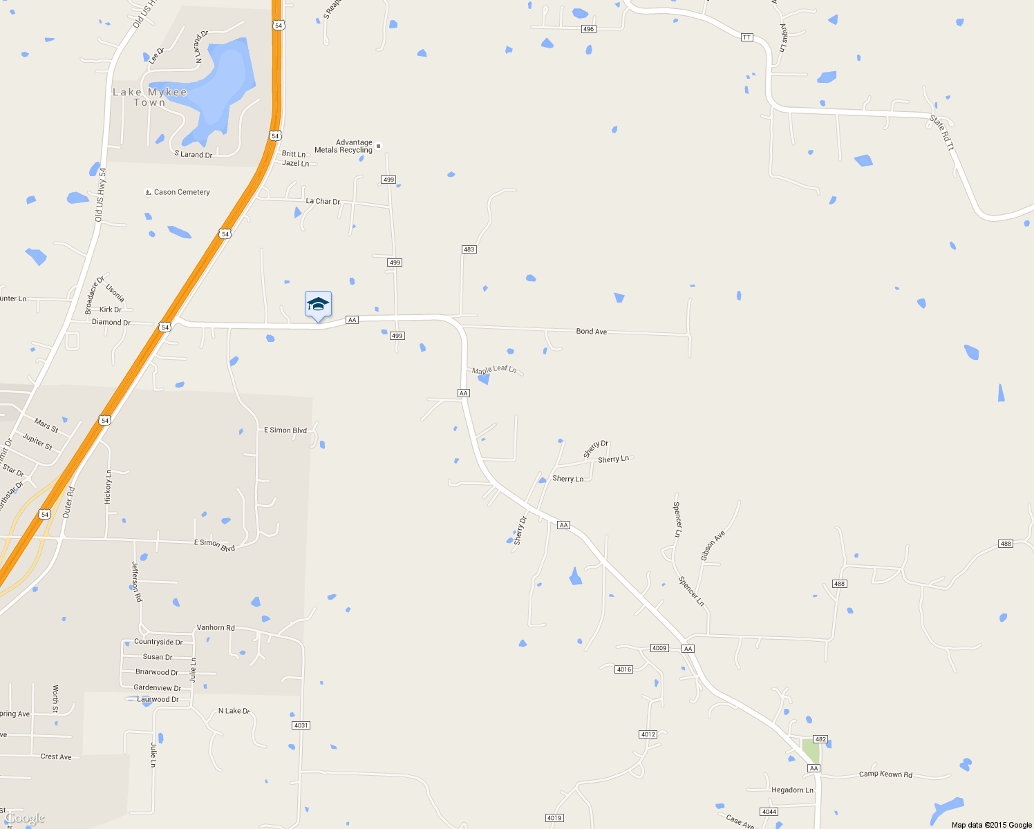 map of restaurants, bars, coffee shops, grocery stores, and more near 11057 Maple Leaf Lane in Holts Summit