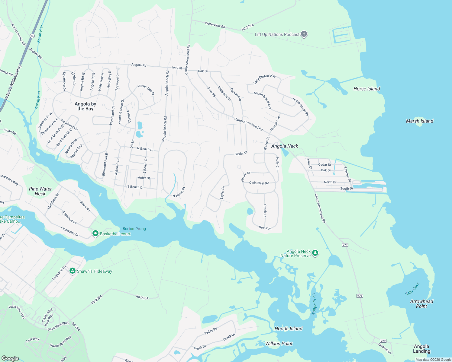 map of restaurants, bars, coffee shops, grocery stores, and more near 34436 Skyler Drive in Lewes