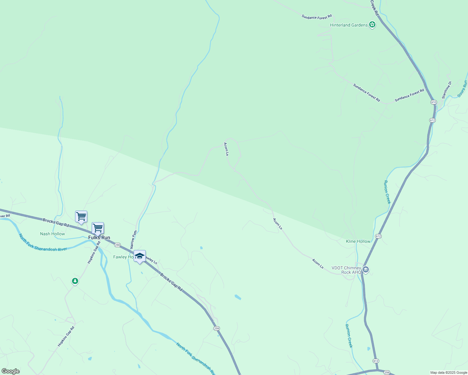 map of restaurants, bars, coffee shops, grocery stores, and more near 11329 Acorn Lane in Broadway