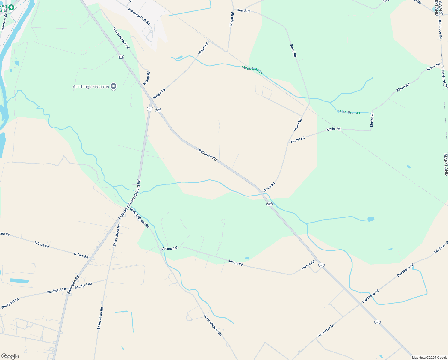 map of restaurants, bars, coffee shops, grocery stores, and more near 6826 Reliance Road in Federalsburg