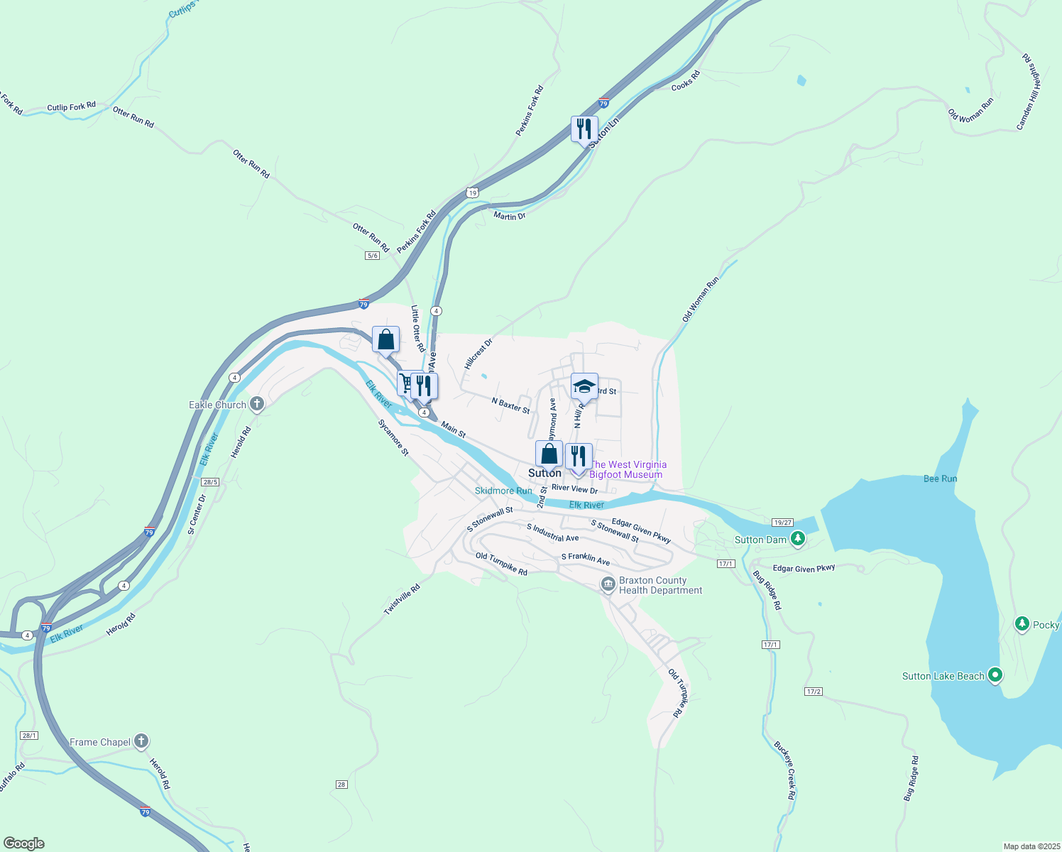 map of restaurants, bars, coffee shops, grocery stores, and more near Cemetery Road in Sutton