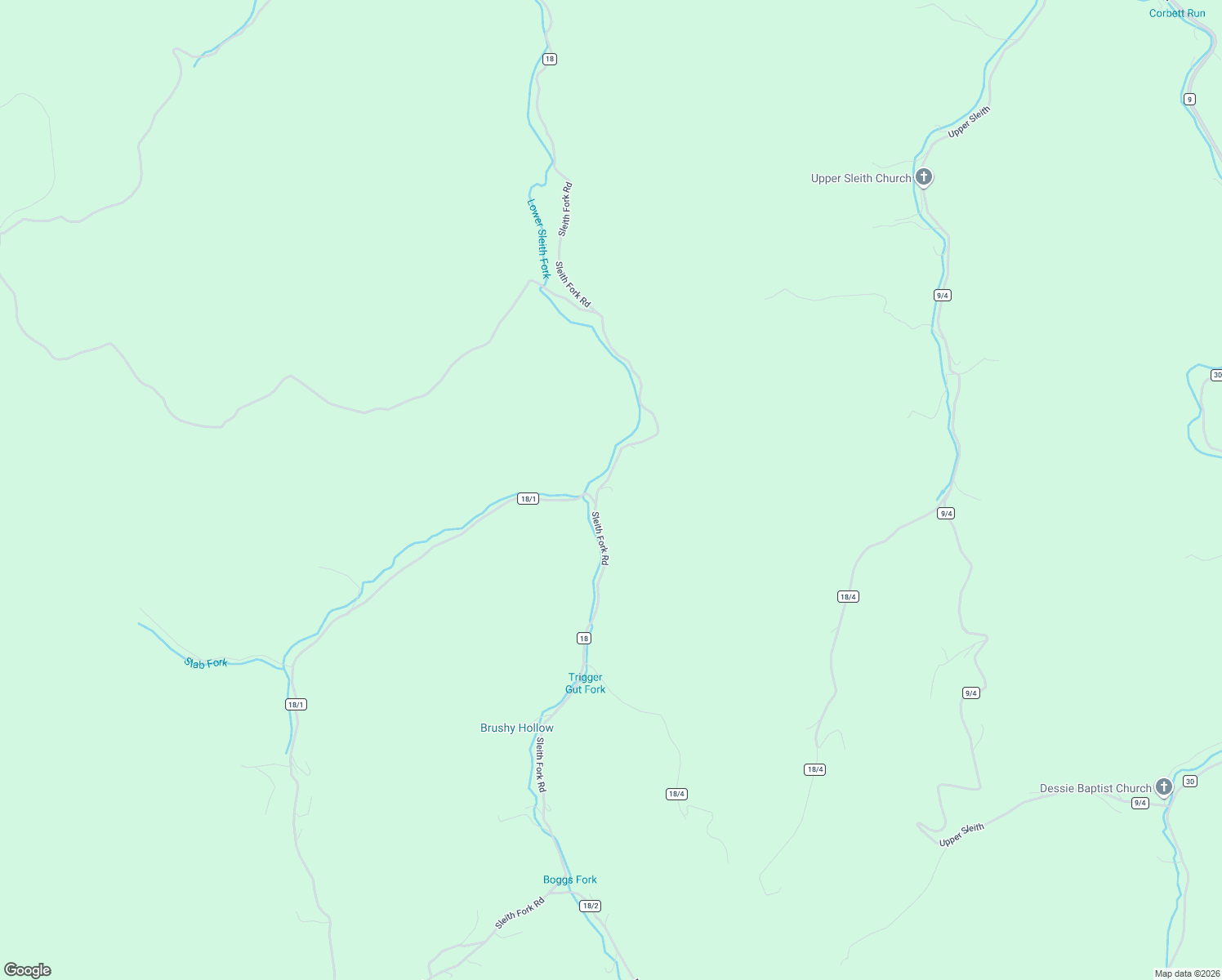 map of restaurants, bars, coffee shops, grocery stores, and more near 3420 Sleith Fork Road in Frametown