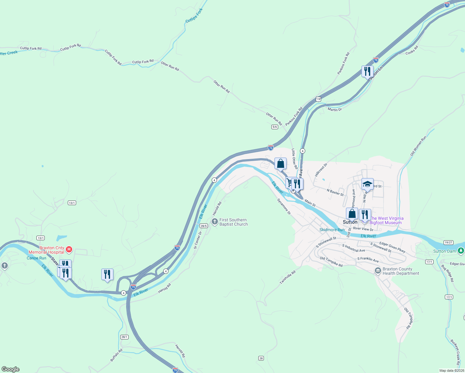 map of restaurants, bars, coffee shops, grocery stores, and more near 122-204 Herold Road in Sutton
