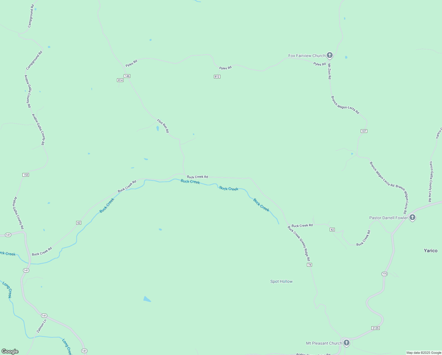 map of restaurants, bars, coffee shops, grocery stores, and more near Buck Creek Road in Willow Wood