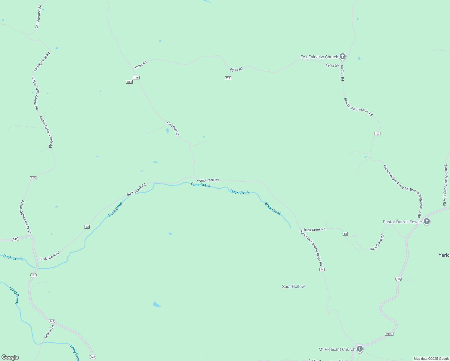 map of restaurants, bars, coffee shops, grocery stores, and more near Buck Creek Road in Willow Wood
