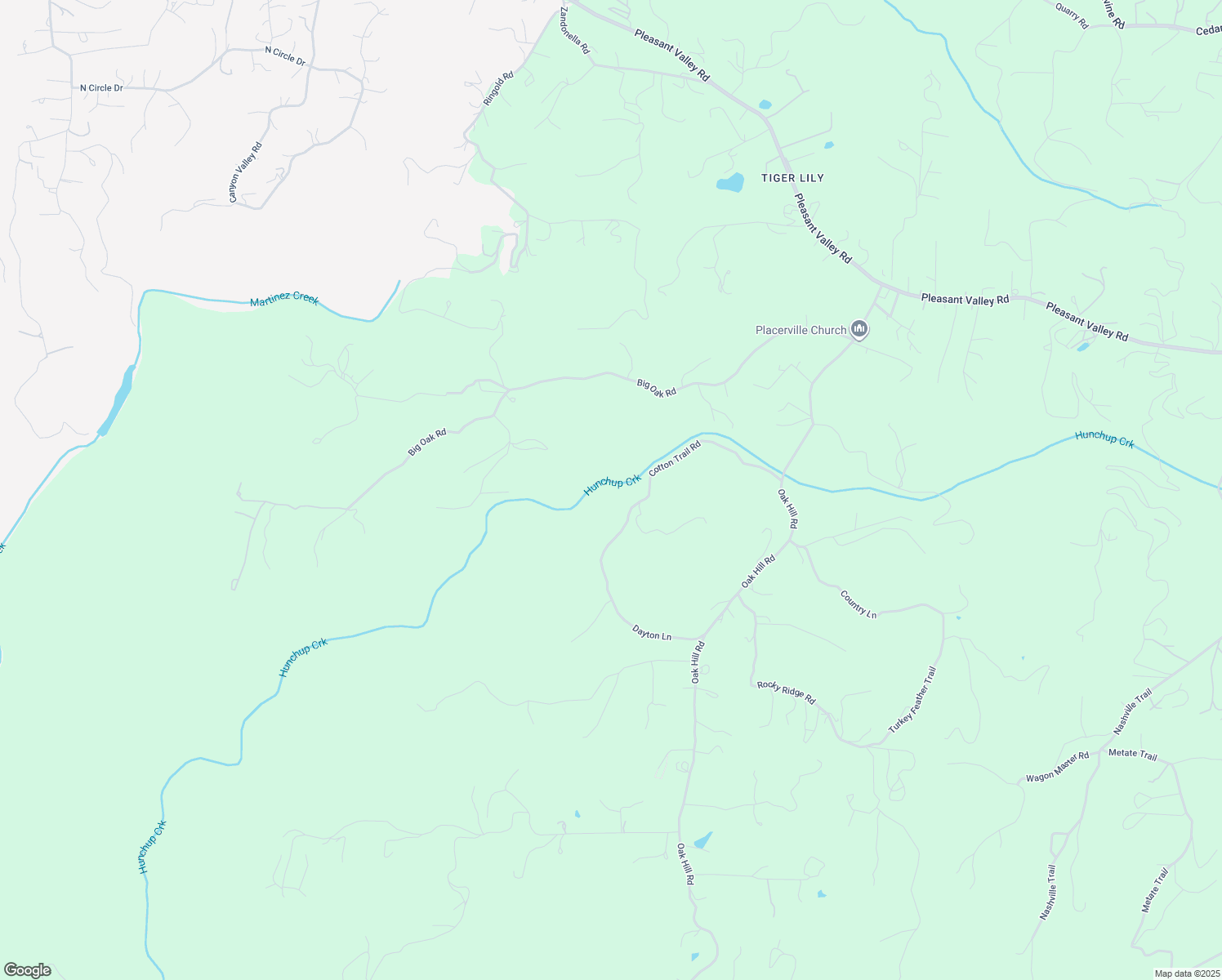 map of restaurants, bars, coffee shops, grocery stores, and more near 1555 Dayton Lane in Placerville