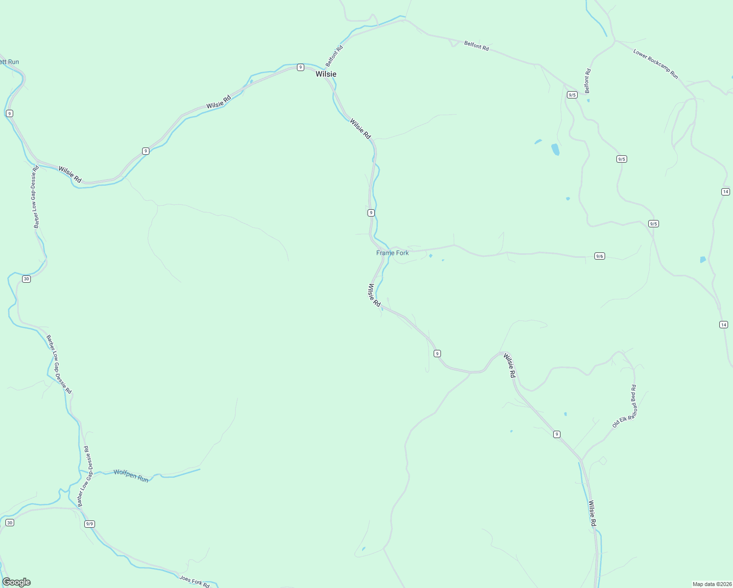 map of restaurants, bars, coffee shops, grocery stores, and more near 2997 Wilsie Road in Frametown