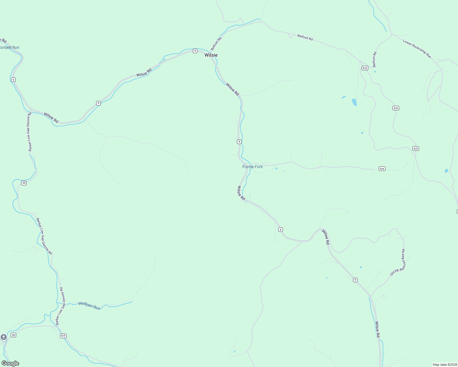map of restaurants, bars, coffee shops, grocery stores, and more near 2997 Wilsie Road in Frametown