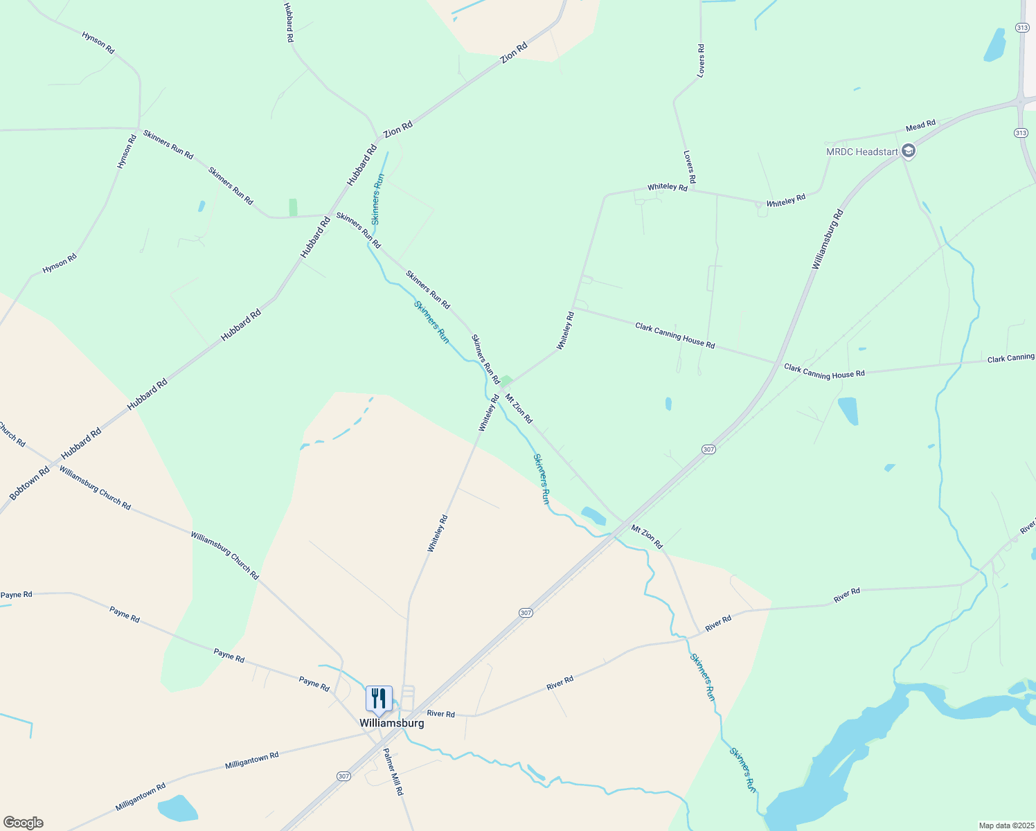 map of restaurants, bars, coffee shops, grocery stores, and more near 5007 Mount Zion Road in Hurlock