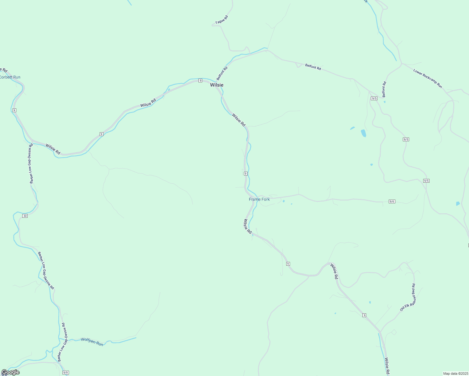map of restaurants, bars, coffee shops, grocery stores, and more near 3311 Wilsie Road in Frametown