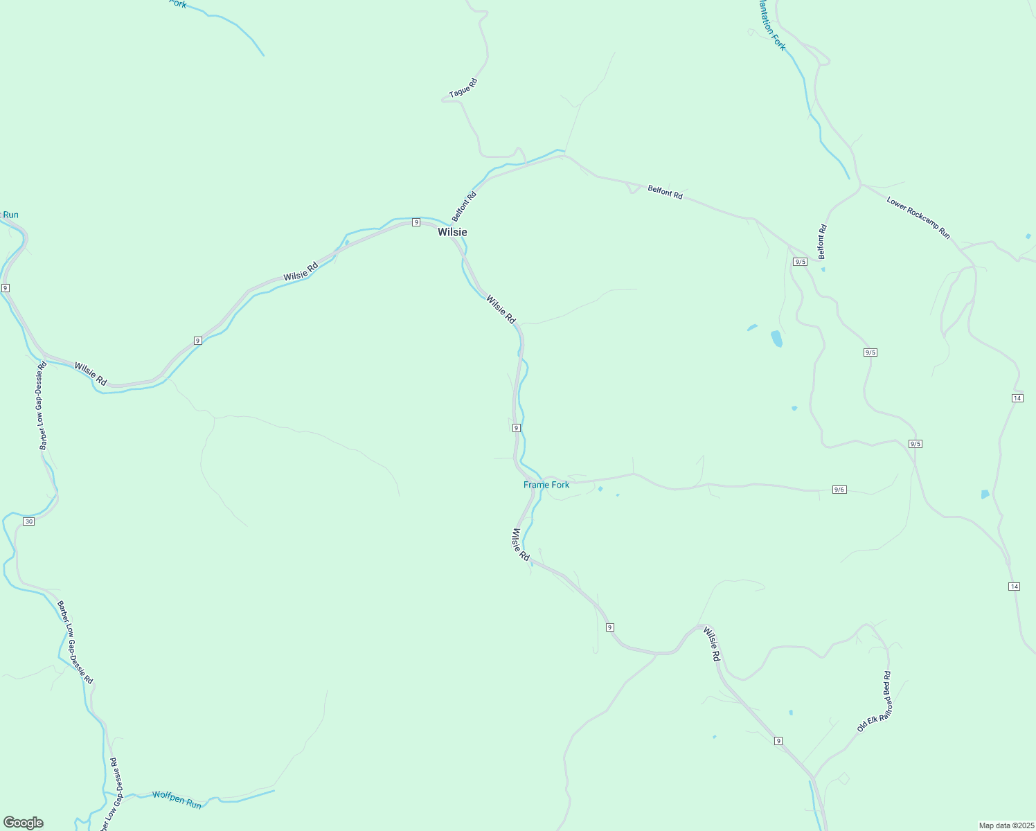 map of restaurants, bars, coffee shops, grocery stores, and more near 3498 Wilsie Road in Frametown