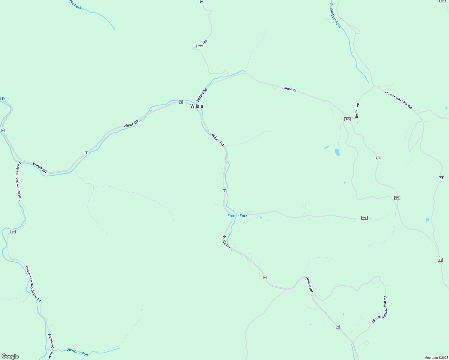 map of restaurants, bars, coffee shops, grocery stores, and more near 3498 Wilsie Road in Frametown