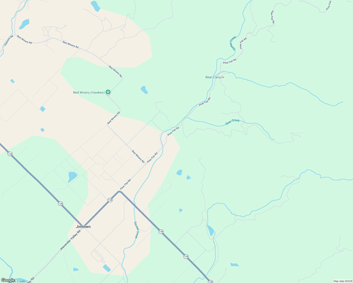 map of restaurants, bars, coffee shops, grocery stores, and more near 4395 Pine Flat Road in Healdsburg