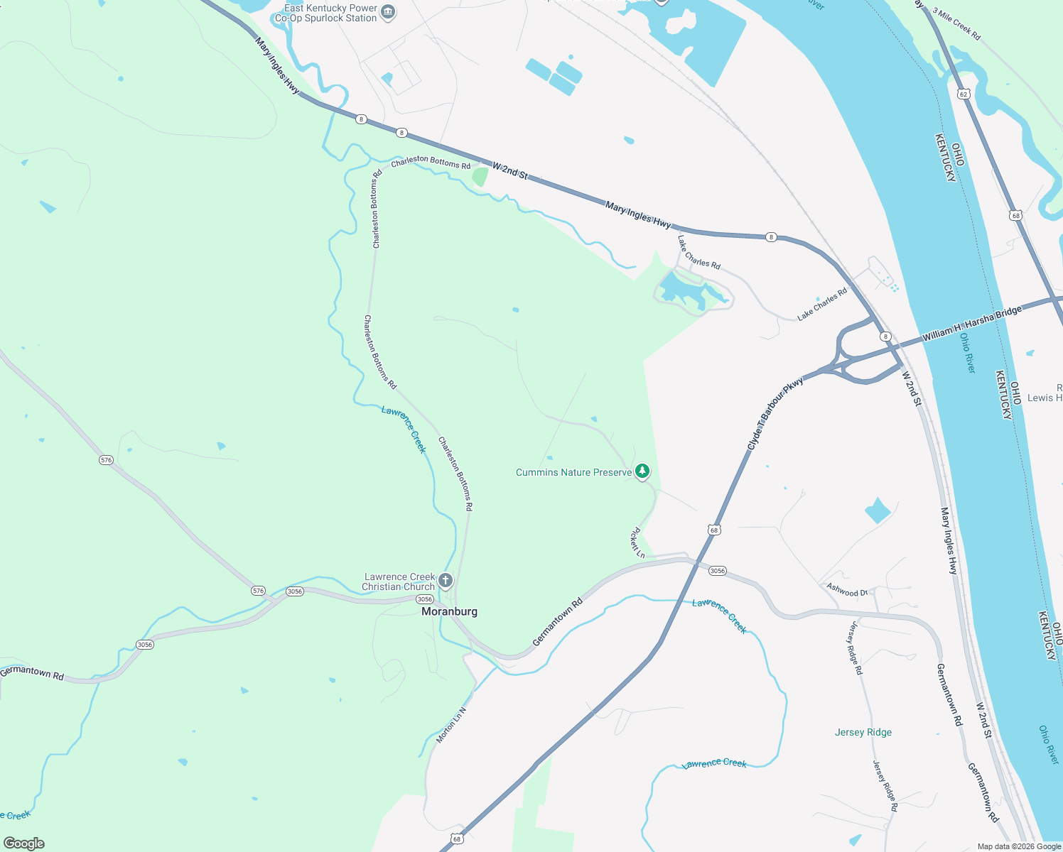 map of restaurants, bars, coffee shops, grocery stores, and more near 3077 Pickett Lane in Maysville