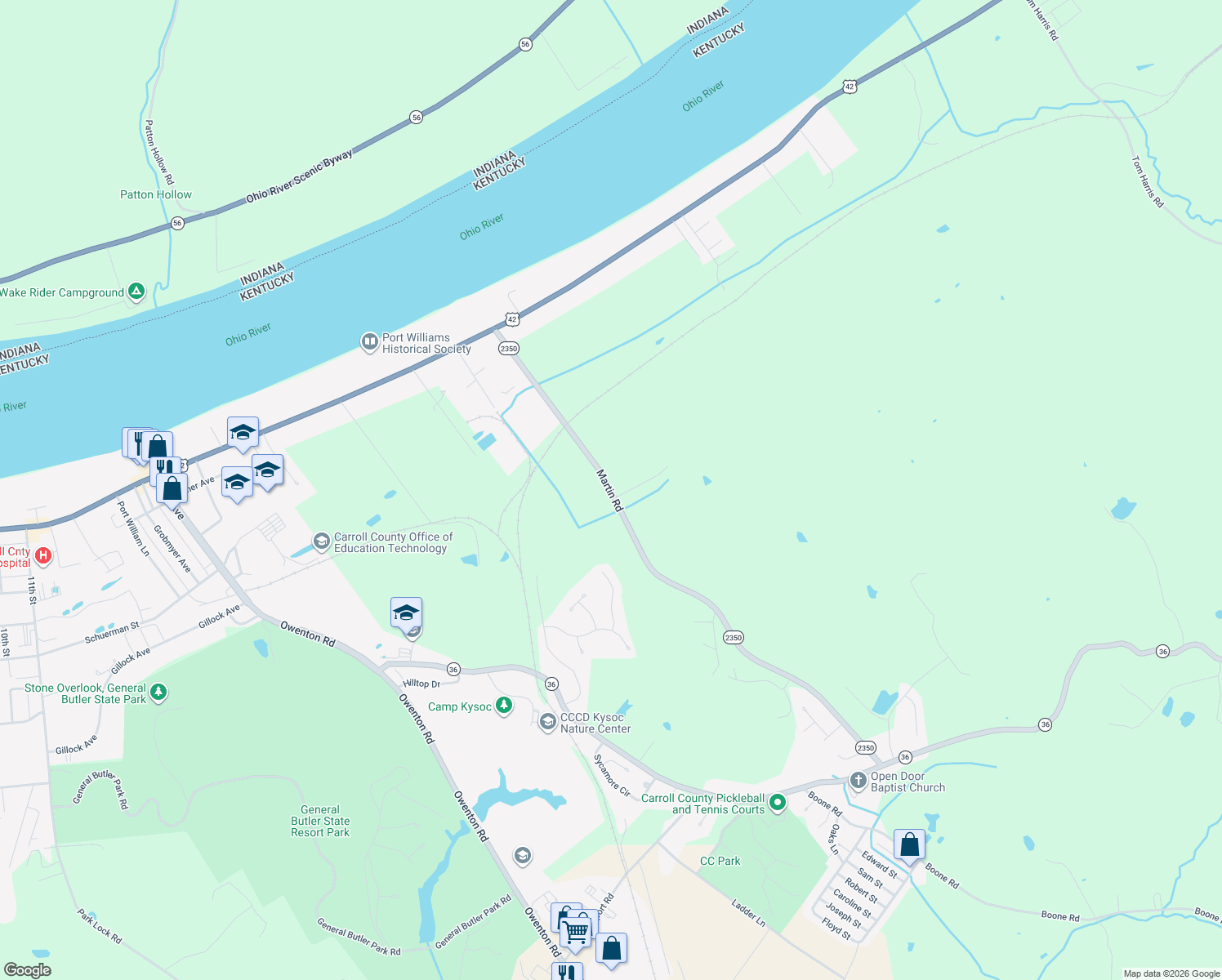 map of restaurants, bars, coffee shops, grocery stores, and more near 858 Martin Rd in Carrollton