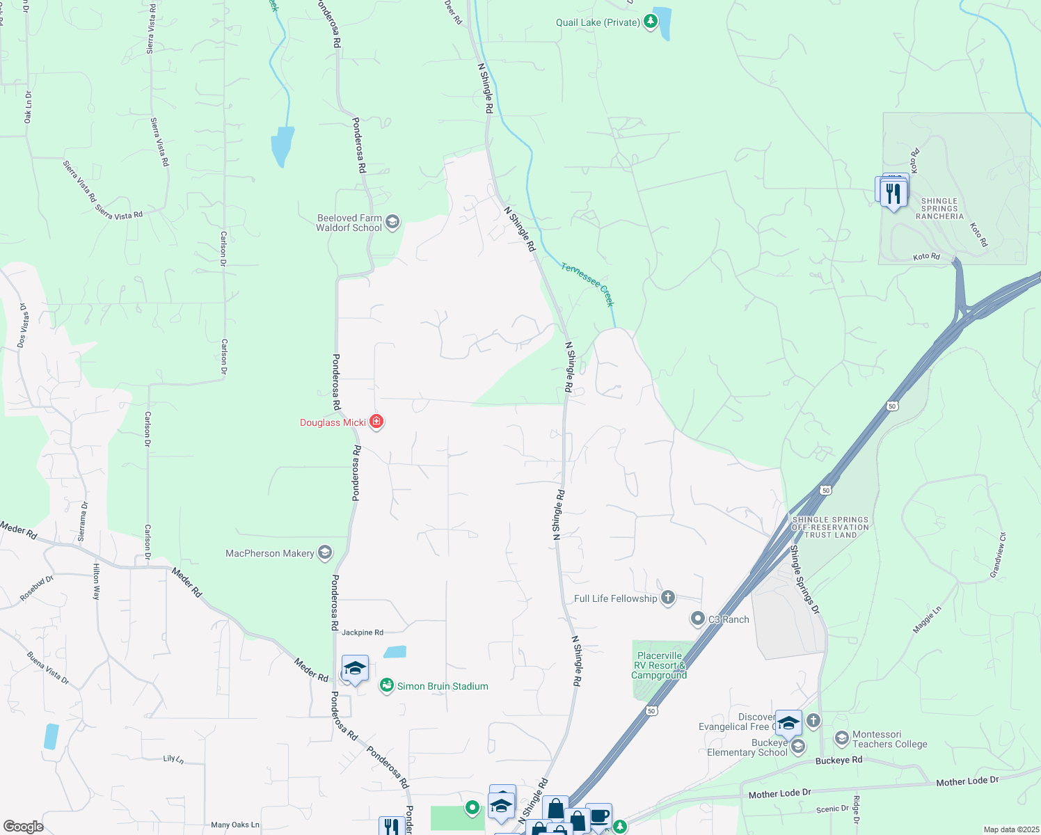 map of restaurants, bars, coffee shops, grocery stores, and more near 4120 Winter Crest Lane in Latrobe
