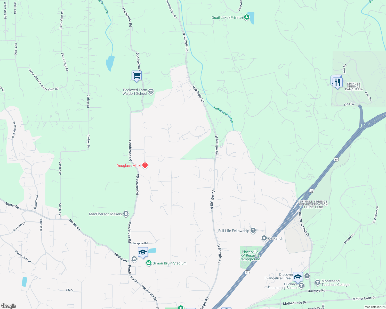map of restaurants, bars, coffee shops, grocery stores, and more near 4120 Winter Crest Lane in Latrobe