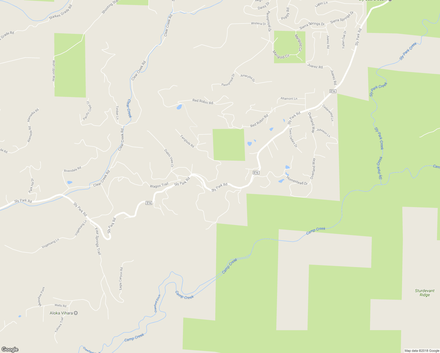 map of restaurants, bars, coffee shops, grocery stores, and more near 4620 Fairglade Road in Placerville