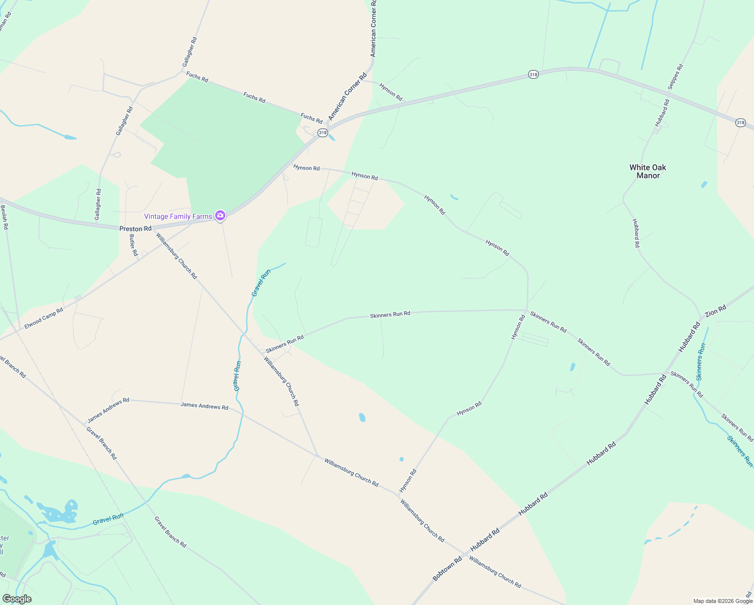 map of restaurants, bars, coffee shops, grocery stores, and more near 4650 Skinners Run Road in Hurlock