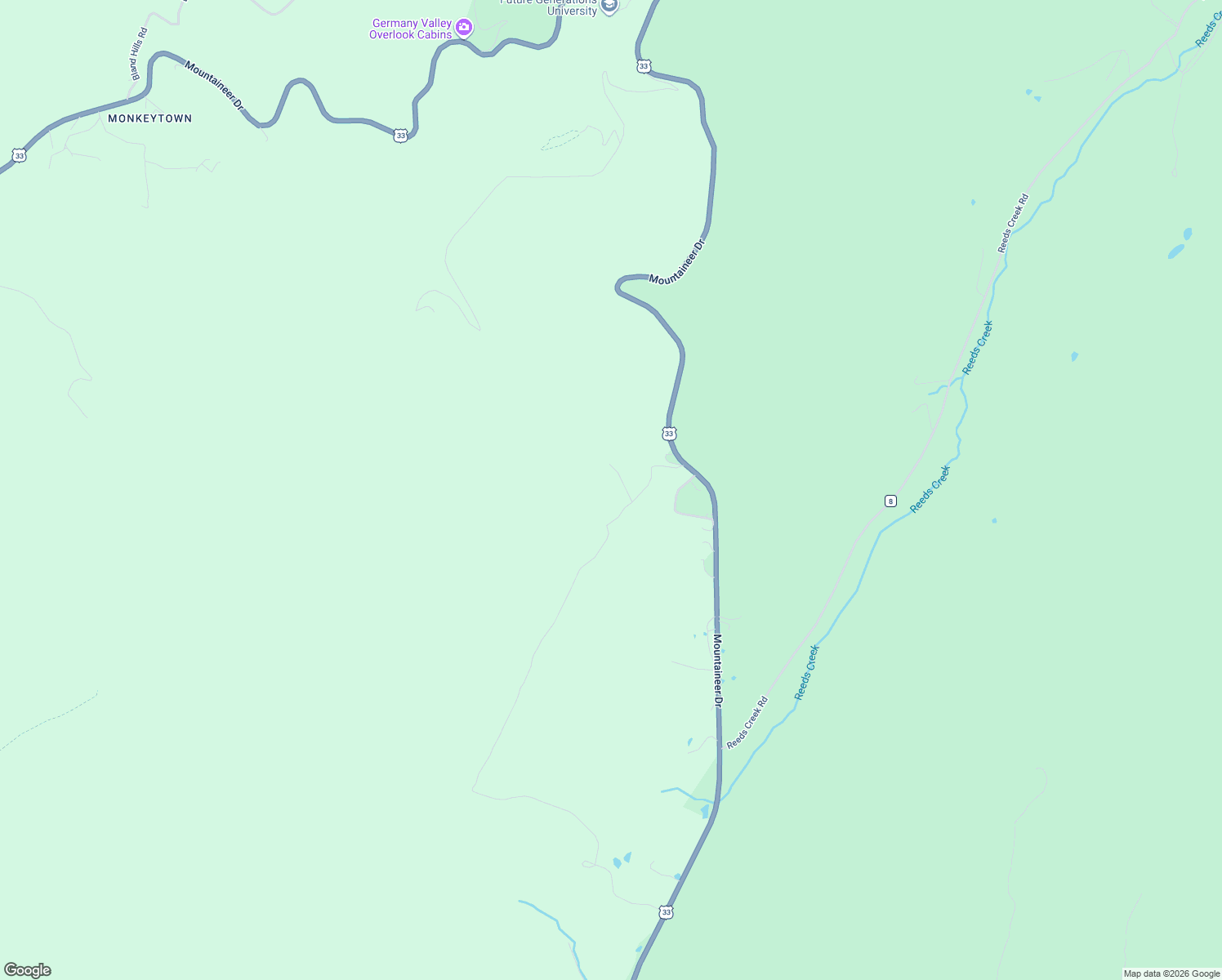 map of restaurants, bars, coffee shops, grocery stores, and more near U.S. 33 in Franklin