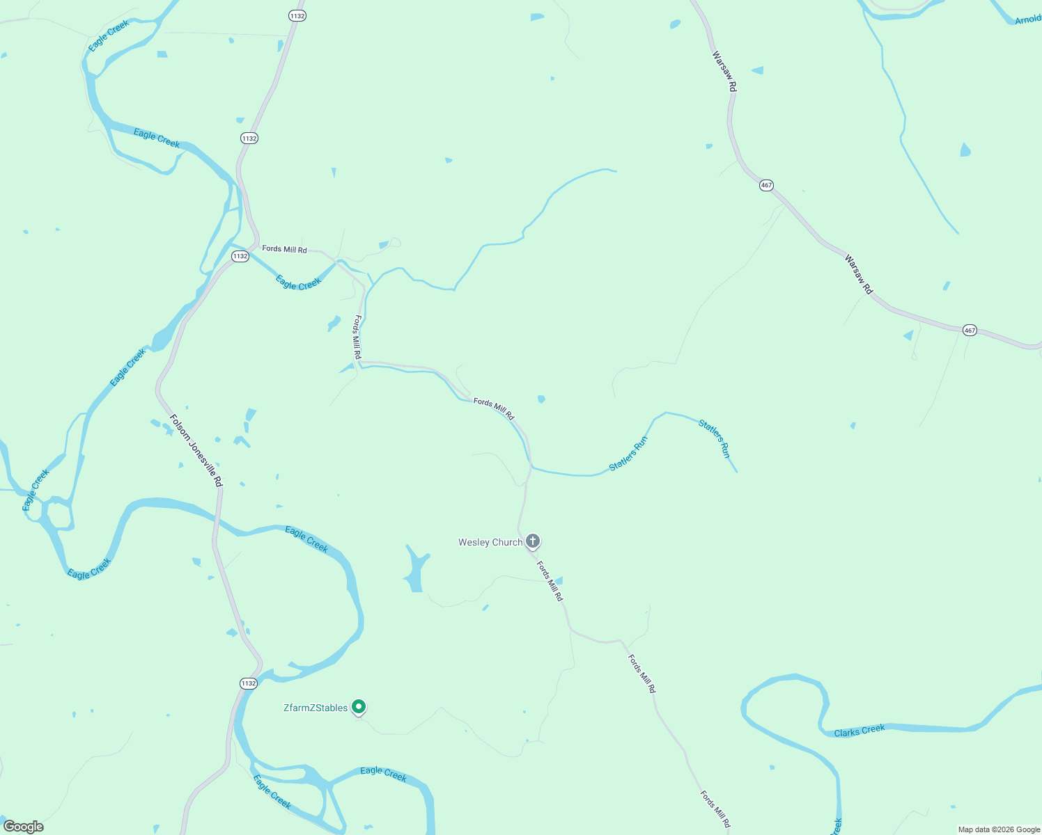 map of restaurants, bars, coffee shops, grocery stores, and more near 3385 Fords Mill Road in Dry Ridge
