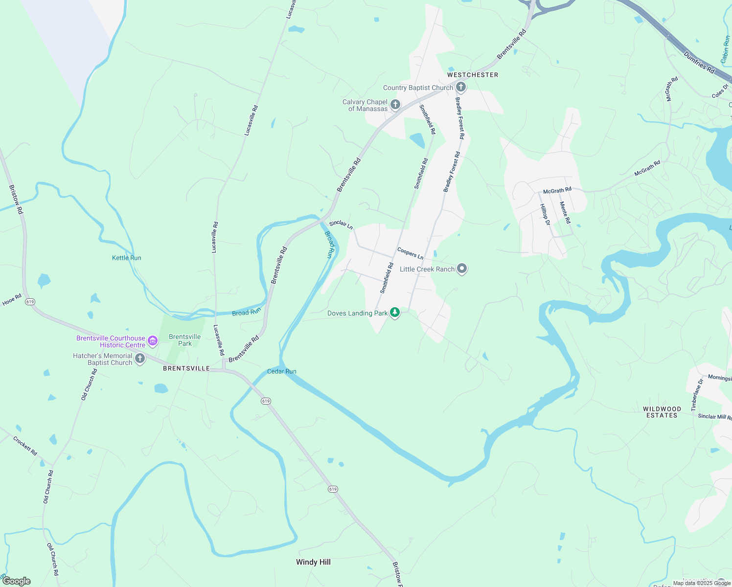 map of restaurants, bars, coffee shops, grocery stores, and more near 9435 Petterson Lane in Manassas