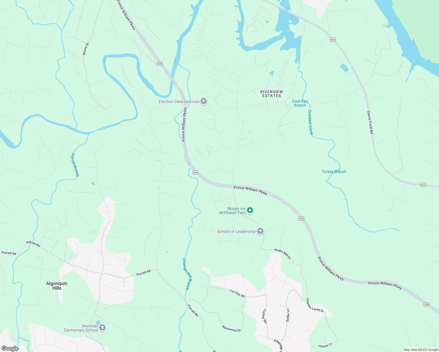 map of restaurants, bars, coffee shops, grocery stores, and more near 6641 Deep Hollow Lane in Manassas